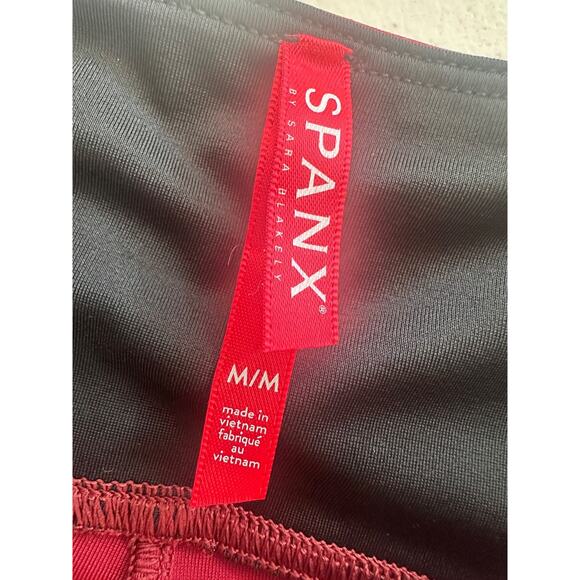 Spanx Faux Leather Ready To Wow Leggings Women Size M Mid Rise Slimming Pull On - Picture 5 of 14